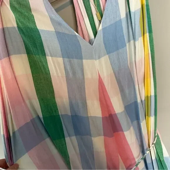 Mille Marilyn Belted Sleeveless Cotton Midi Dress in Pastel NEW Small - Picture 4 of 7